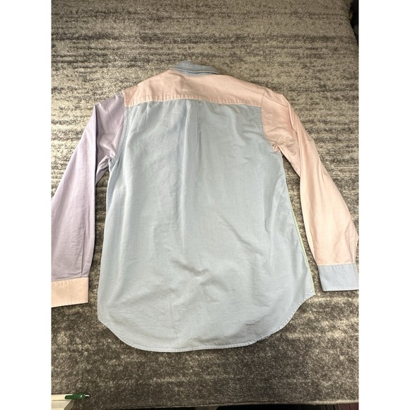 Vineyard Vines Button-Down Shirt Mens Medium Multi Colorblock Oxford Patchwork - Picture 10 of 12